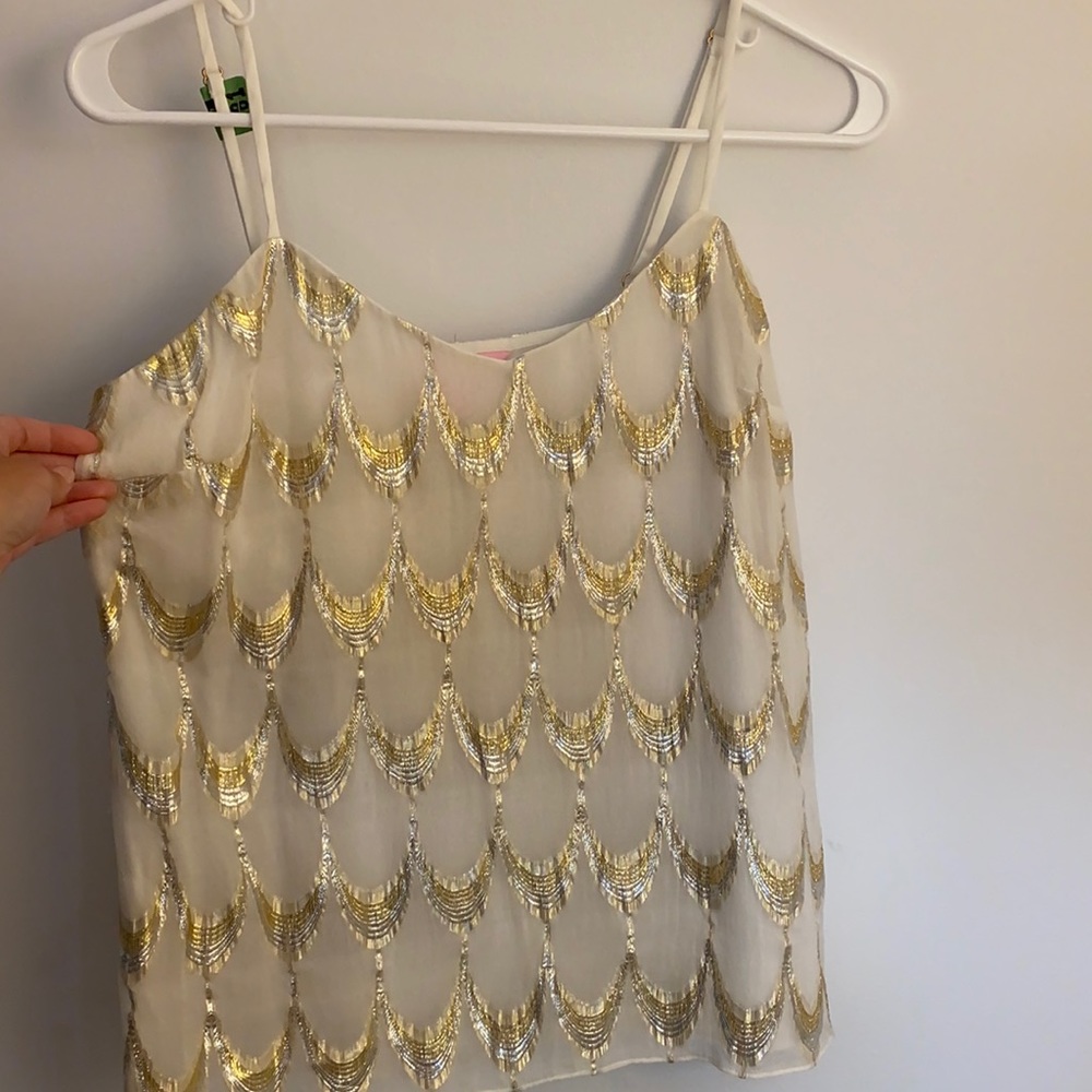 Lilly Pulitzer shiny top with adjustable straps